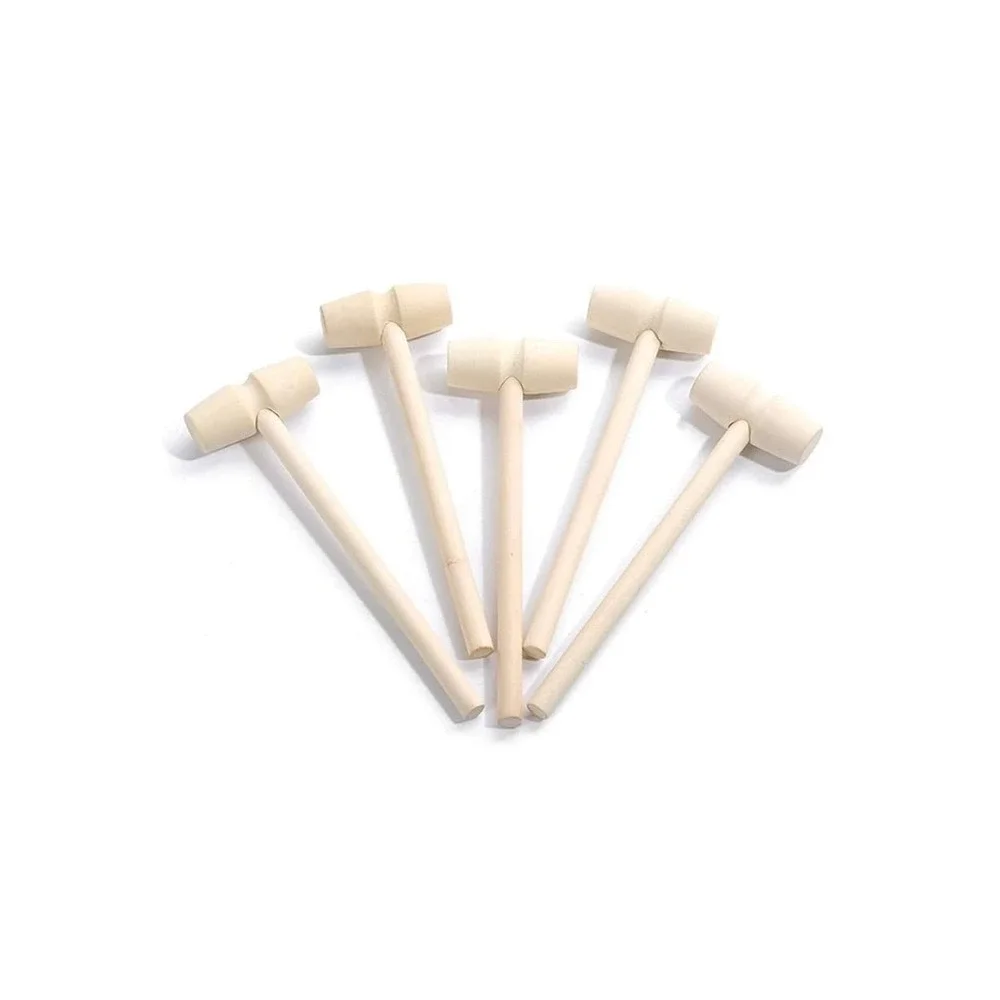 Wooden Mini Hammers (24 Pack - Crab Lobster Mallets‎ - Open Box)